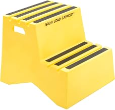 2 Step Plastic Step Stand - Yellow 21"W x 24-1/2"D x 19-1/2"H - ST-2 YEL - 1 Each