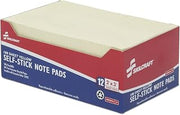 AbilityOne Pad, Writing Paper, Self-Stick, Repositionable, Unruled, Yellow, 2" x 3" 7530-01-207-4356