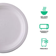 Compostable Vanguard 9" Paper Plates by ECO PRODUCTS – 9", molded fiber, White, Pack of 500, Model EP-P013NFA