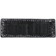Wicker Storage Basket Black Plastic - 9" L x 26" W x 1" H by HUBERT – 9"L x 26"W x 2"H, 234.0 cubic_inches, Plastic, Black, Model K428-FT BLK