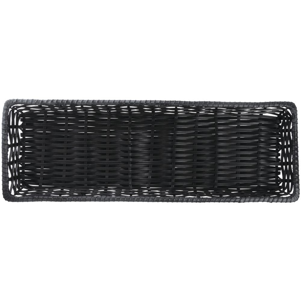 Wicker Storage Basket Black Plastic - 9" L x 26" W x 1" H by HUBERT – 9"L x 26"W x 2"H, 234.0 cubic_inches, Plastic, Black, Model K428-FT BLK