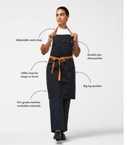 Essential Apron by hedley & bennett – Standard, Cotton, Dark Blue, Model CPFD-ESS-MDTC