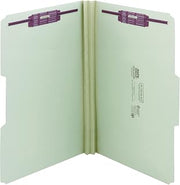 SMEAD Pressboard File Folder with SafeSHIELD® Fasteners, 2 Fasteners, 1/3-Cut Tab, 2" Expansion, Legal Size, Gray/Green, 25 per Box (19934)