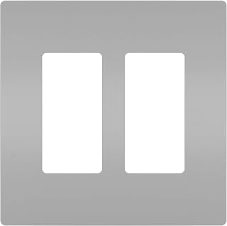 Legrand radiant RWP262GRY Screwless Wall Plates, 2 Gang, Two Decorator Rocker GFCI Cover, Gray (1 Count)