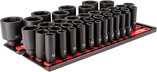 TEKTON 1/2 Inch Drive Impact Socket Set, 39-Piece | SID92113