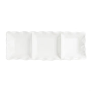 Ruffle 3 Section Server by American Atelier – 17.2" x 6.1" x 1.8", Porcelain, White, Model 6217-3SEC