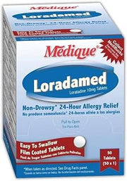 Medique MP20350 Loratadine Allergy Relief Capsule, Standard, White (Pack of 50)