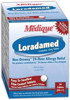 Medique MP20350 Loratadine Allergy Relief Capsule, Standard, White (Pack of 50)