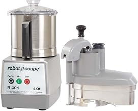 Robot Coupe R401 Single-Speed 4.5-Quart Combination Continuous Feed Commercial Food Processor, 120v, Grey