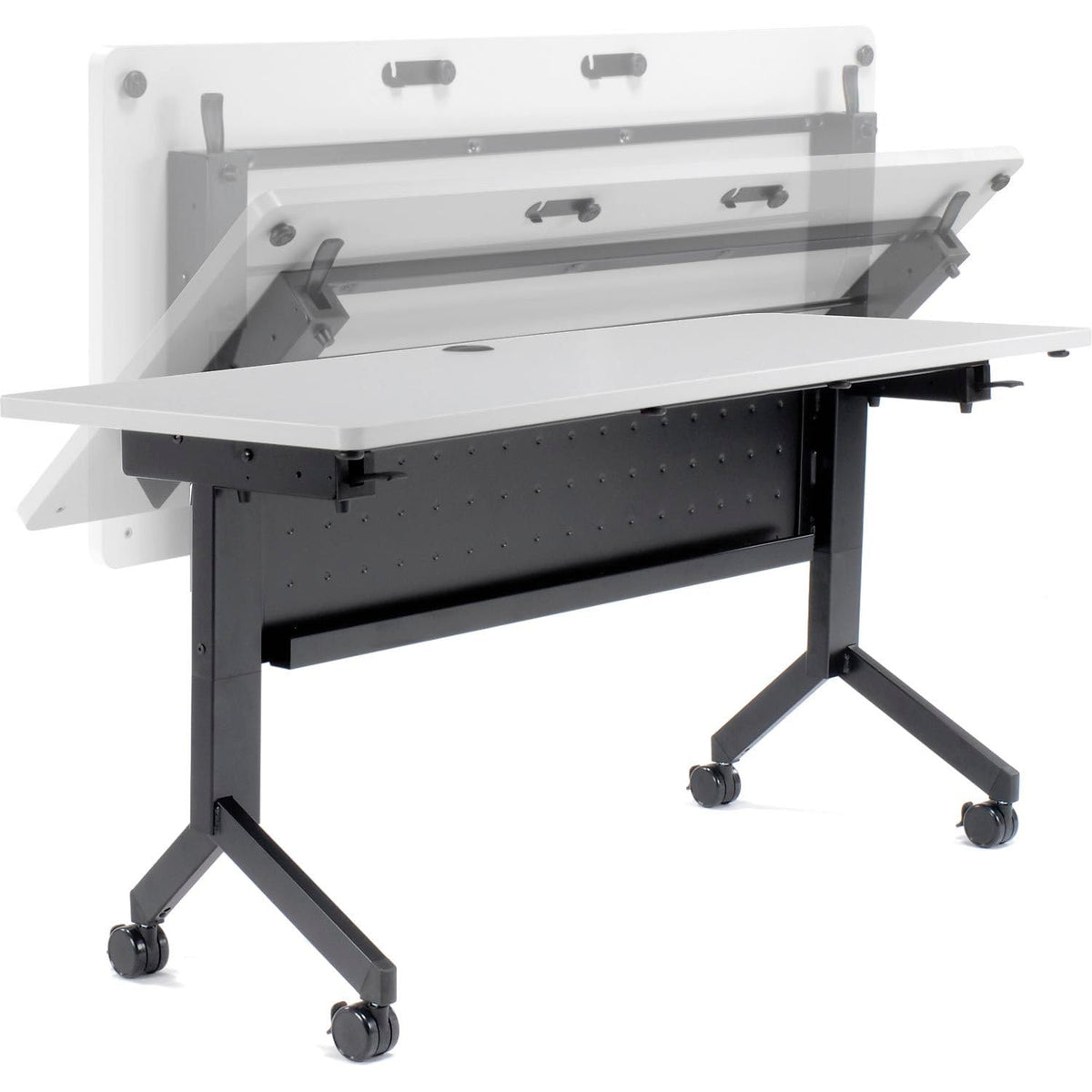 Flip-Top Training Table by Global Industrial – Laminate, Gray, Model 695219