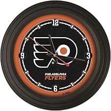Holland Bar Stool ClkNL15BKPhiFly 15 in. Philadelphia Flyers Logo Traditional Wall Clock - Black