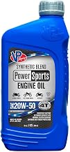 VP Racing Motor Oil, PowerSports, 4T, 20W50, Semi-Synthetic, 1 qt Bottle, Each
