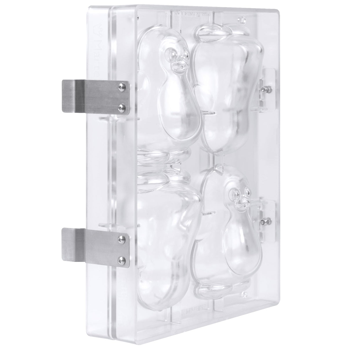 Penguin Hinged Polycarbonate Chocolate Mold by Martellato – 3.13" x 2.97" x 4.49"H, Plastic, Translucent, Model 21SR110G