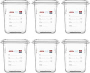 Araven Polycarbonate Food Pan, In-Mold Label, GN 1/9, 6", 6 Ct, Clear