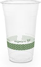 Vegware Clear PLA Cold Cups, Disposable Drink Cups, 20 oz, 1000 Count