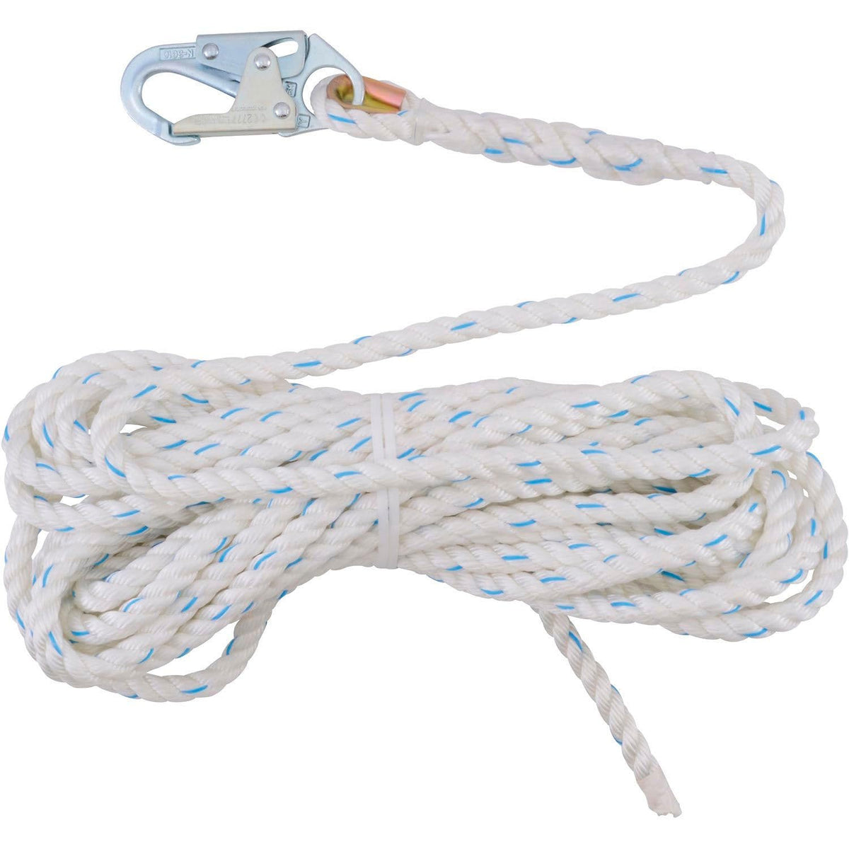 50'L Vertical Lifeline by Global Industrial – One Size, Polyester, White, Model J8150T