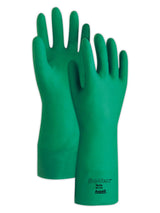 Sol-Vex 37-175 Unsupported Nitrile Flock Lined Gloves by Ansell – Size 10, Nitrile, Green, Pack of 12, Model 100016
