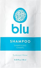 World Amenities Blu Shampoo - Sunkissed Water Fragrance for a Refreshing Hair Wash - 10 mL Sachet - Pack of 50