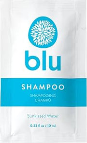 World Amenities Blu Shampoo - Sunkissed Water Fragrance for a Refreshing Hair Wash - 10 mL Sachet - Pack of 50