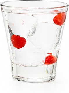 Libbey 15710 Endeavor Stacking DuraTuff Rocks Glass Set, 9 oz, Clear Drinking Glass Set of 12, Modern Stacking Glasses for Cocktails and Fine Liquors