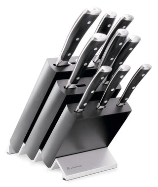 Classic Ikon 10-Piece Block Set by Wüsthof – 10-Piece Knife Block Set, High Carbon Stainless Steel, Black, Model 1090370901