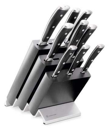 Classic Ikon 10-Piece Block Set by Wüsthof – 10-Piece Knife Block Set, High Carbon Stainless Steel, Black, Model 1090370901
