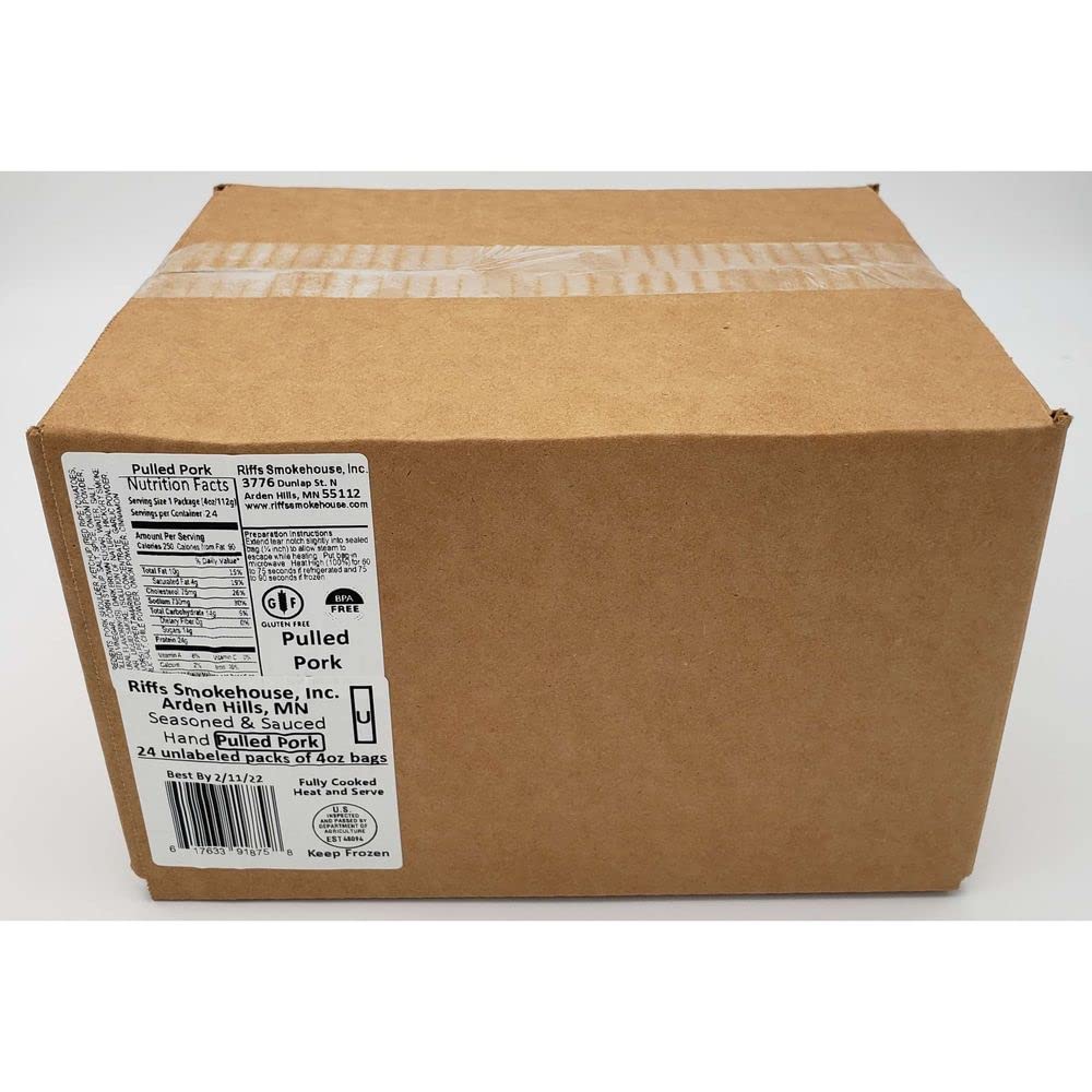 Smokehouse Individual Pulled Pork by Riffs – 1 5 pound