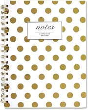 Cambridge Business Notebook, Hardcover, 80 Sheets, 9-1/2 x 7", Fashion, Gold Dot (59016)