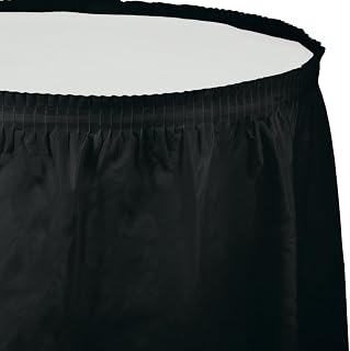 Creative Converting Plastic Table Skirt, 21.5-Feet, Black Velvet (733260)
