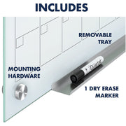 Dry Erase White Board 48"W x 36"H Glass Calendar by Quartet – 48"W x 36"H, Tempered Glass, White, Model GC4836F