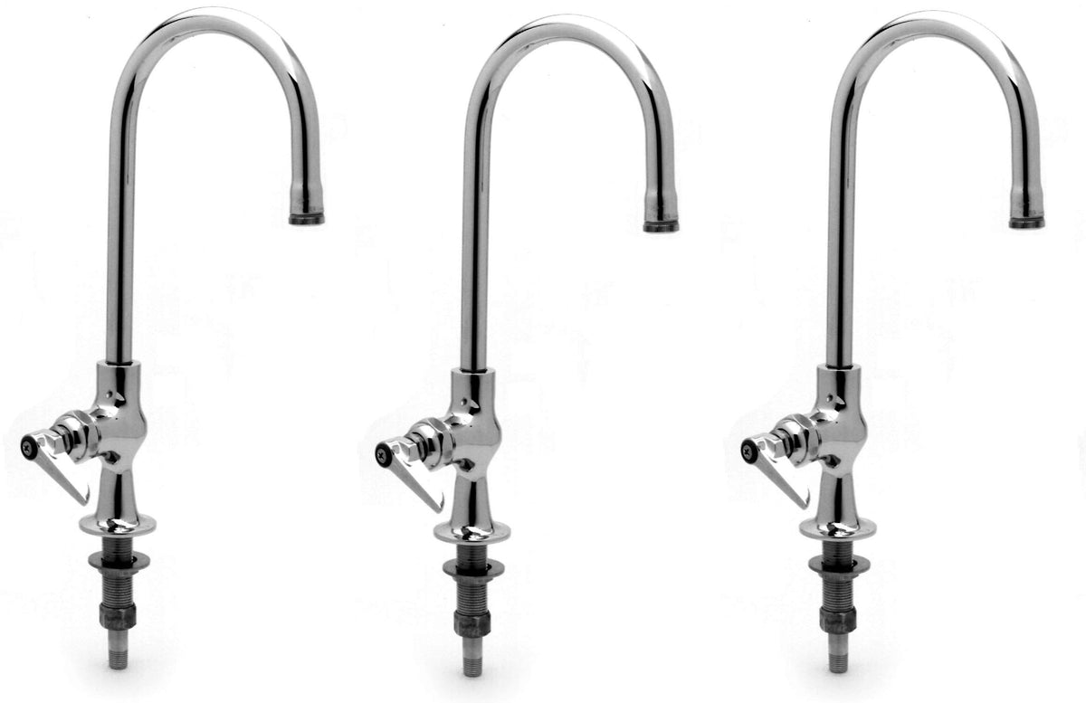 B-0305 Deck Mount Single Pantry Faucet with Rigid Gooseneck and Stream Regulator (Pack of 3) by T&S Brass – Pack of 3, Brass