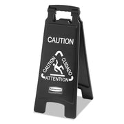 Rubbermaid Commercial Products Black 2-Sided / 26 inch / Caution Sign Signs