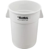 Commercial Round Trash Can by Global Industrial – 44 Gallon, 44.0 gallons, Polyethylene Resin, White, Model XDW-44WH