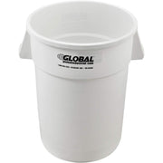 Commercial Round Trash Can by Global Industrial – 44 Gallon, 44.0 gallons, Polyethylene Resin, White, Model XDW-44WH