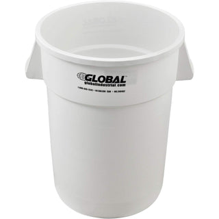 Commercial Round Trash Can by Global Industrial – 44 Gallon, 44.0 gallons, Polyethylene Resin, White, Model XDW-44WH