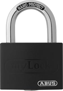 ABUS Padlock T65AL/40 myLock - Aluminium, Writable, Security Level 5 | Locker lock with hardened steel shackle, Nano Protect coating, double lock, security level 5, 43 mm