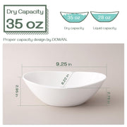 DOWAN Serving Bowls, 35 Ounce Porcelain, Oval Soft White
