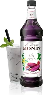 Monin Ube Blend Syrup, Savory & Sweet, Blended With Notes of Fig, Cinnamon & Vanilla, Great for Lemonades, Boba Tea, & Coffee, Dairy-Free, No Artificial Sweeteners, Gluten-Free (Plastic, 1 Liter)
