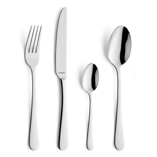 16-Piece Modern Austin Flatware Set by Amefa – Stainless Steel, Silver, Model 138000WF19G24