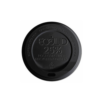 Eco Products EP-HL16-BR Ecolid 25% Recy Content Hot Cup Lid, Black, F/10-20oz, 100/pk, 10 Pk/ct