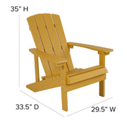 Charlestown Commercial Grade Indoor/Outdoor Adirondack Chair by Flash Furniture – Set of 1, Polystyrene, Yellow, Model JJ-C14501-YLW-GG