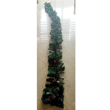 12 Ft Prelit Christmas Garland with Lights Timer by TURNMEON – 12 Ft, Polyvinyl Chloride (PVC), Multi Color, Model XM187-12F-US1-1