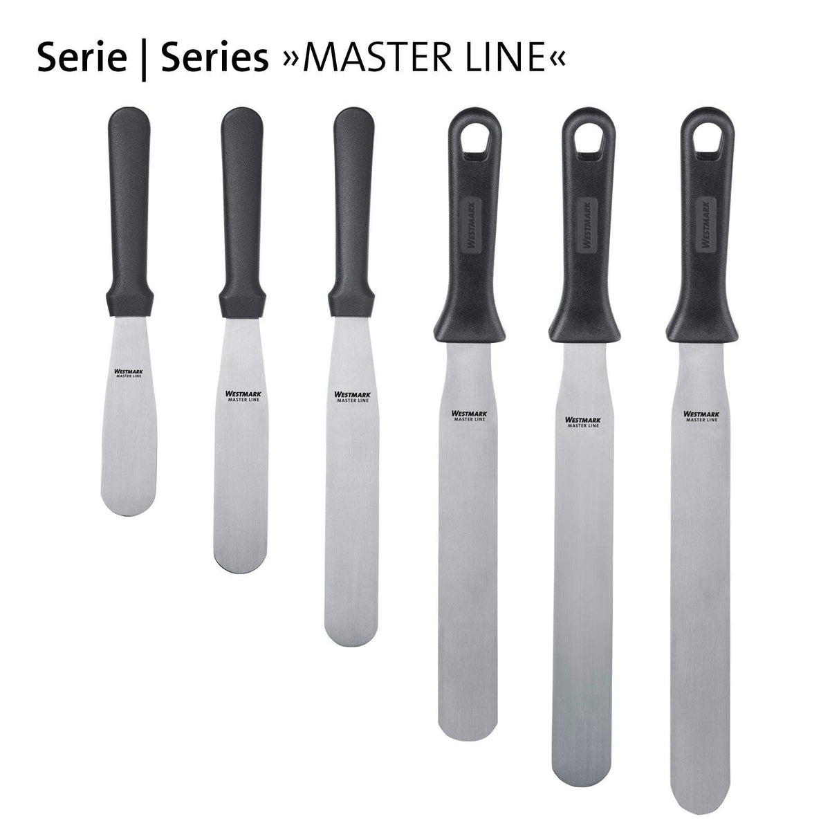 Master Line Spatula 25.5 x 3.5 cm Straight Flexible by Westmark – 25.5 x 3.5 cm, Stainless Steel Plastic, Black/Silver, Model 31232270