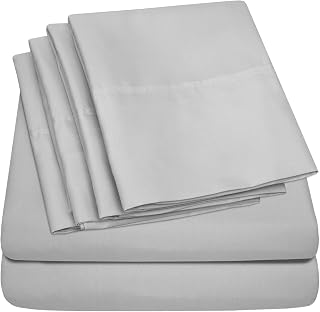 Luxurious Ultra Soft 6-Piece Bed Sheet Set Silver King