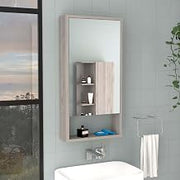 Medicine Cabinet Irvine, One External Shelf - Light Gray