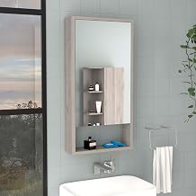 Medicine Cabinet Irvine, One External Shelf - Light Gray