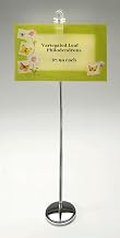 HUBERT Telescopic Countertop Clip Sign Holder, Adjustable 11–26 Inch Height, Chrome