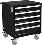 Global Industrial Mobile Modular Drawer Cabinet, 5 Drawers, Keyed Lock,