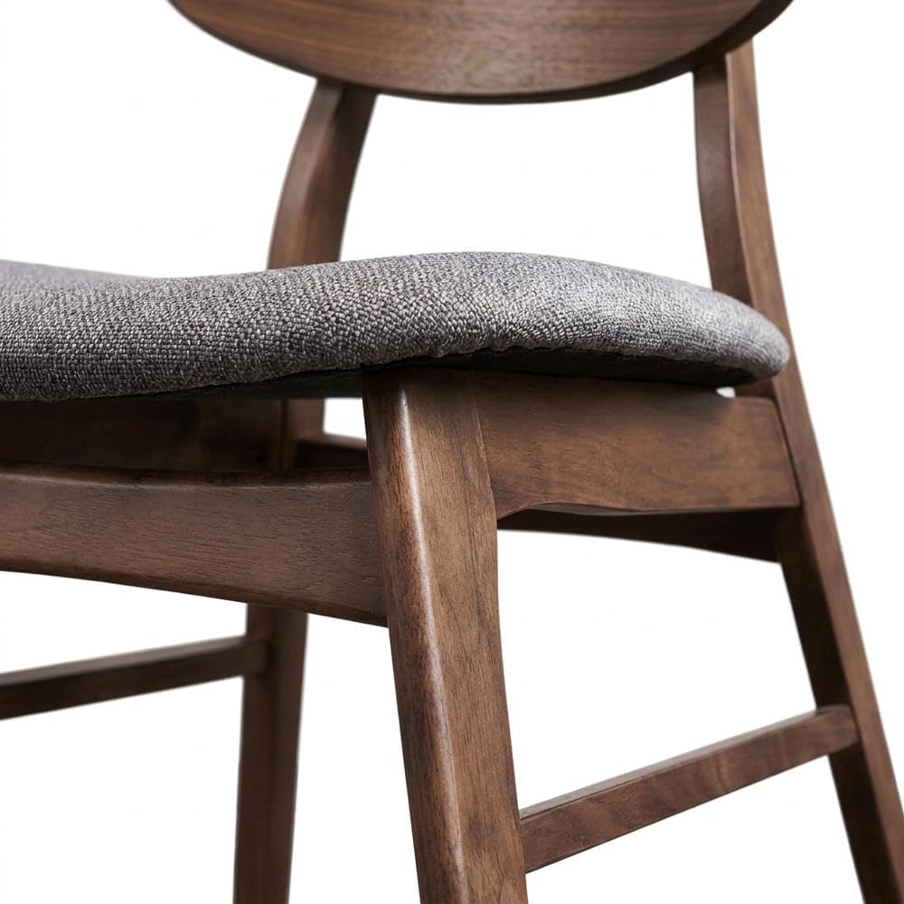 Solid Wood Fabric-Upholstered Dining Chairs Set of by Starlight Canyon Home – Solid Wood, MDF, Fabric (100% Polyester), Foam, Grey, Pack of 4