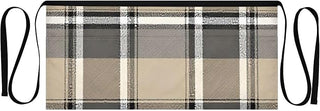 Khaki Plaid Waist Apron with 3 Pockets Waiter Server Short Aprons 25.2x11.8 Inch Stain Resistant Apron for Kitchen Garden Restaurant 1 Pack